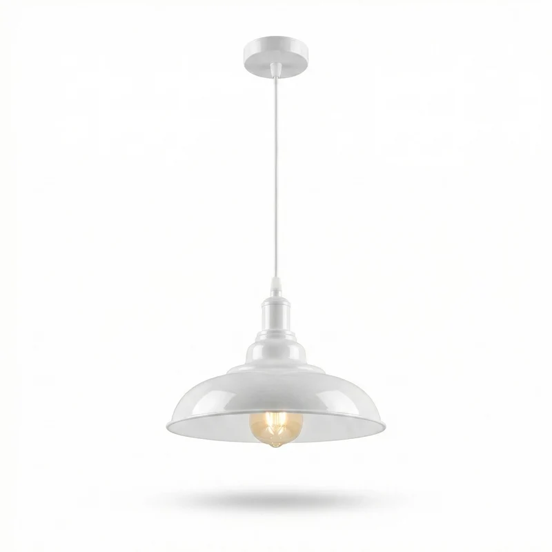 Industrial Farbige Pendelleuchte einzeln | E27 Metall Esstisch Hängelampe Ø 32 cm~4113