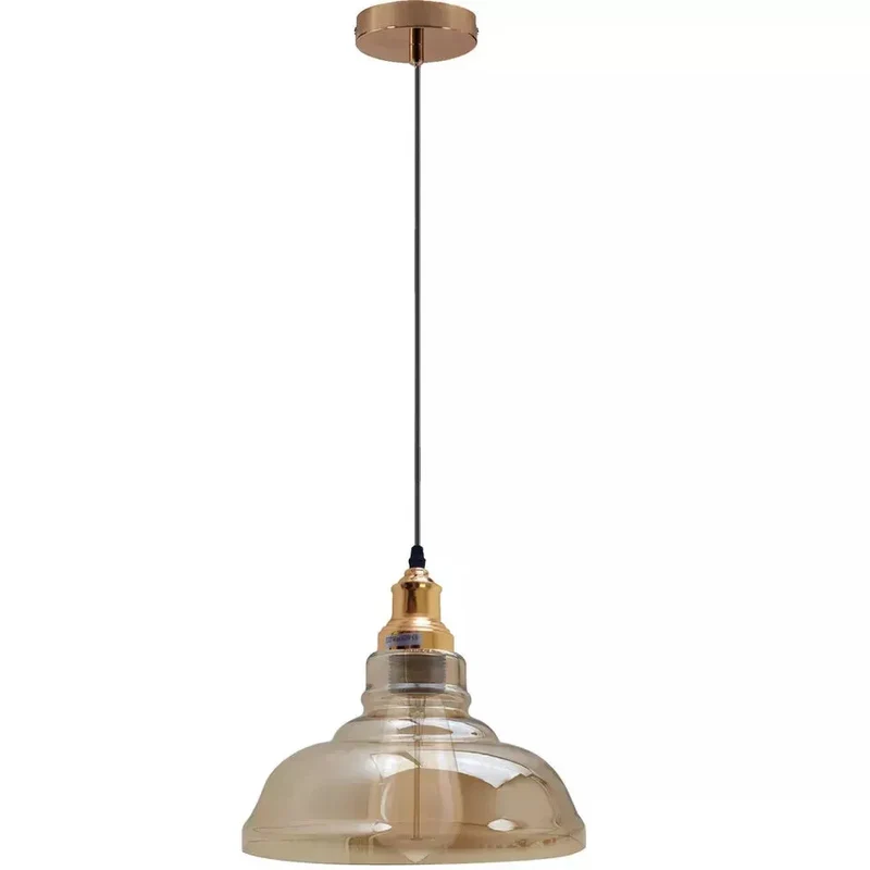 Retro Bistrolampe Glas – Gutsherrenleuchte Vintage Hängelampe Tresen | Ø28cm | E27 ~4105