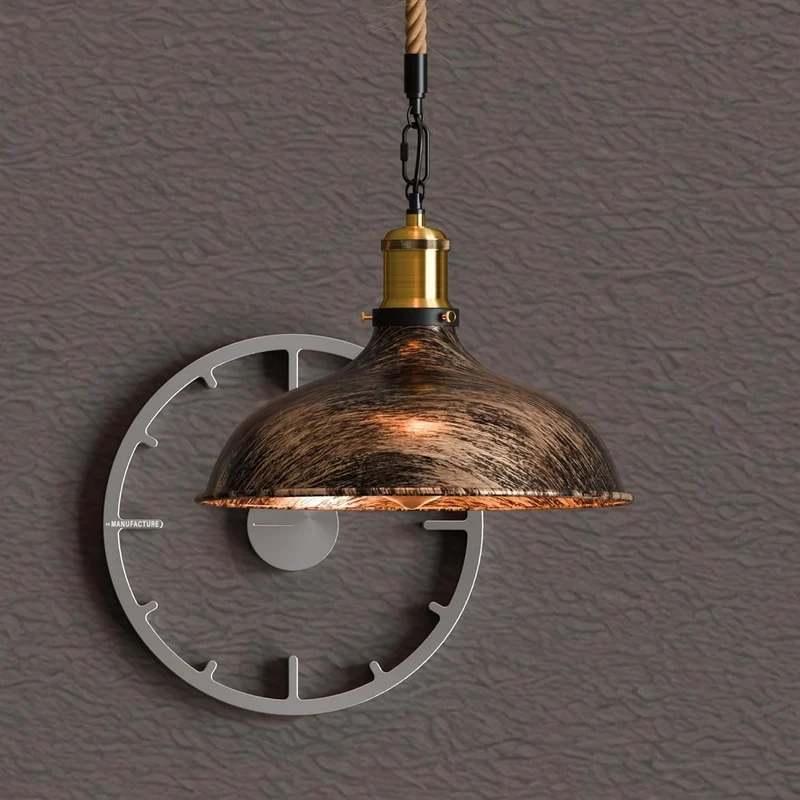 Vintage Hanfwerk Pendelleuchte | Industrie Bauernhaus Tau-Hängelampe E27~4103