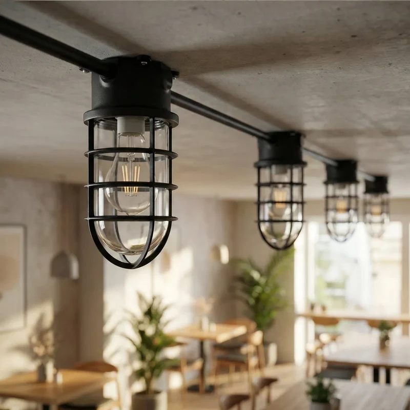 Maritim Schott Unterputz Deckenleuchte Drahtkäfig | E27 Bunker Lampe ~4084