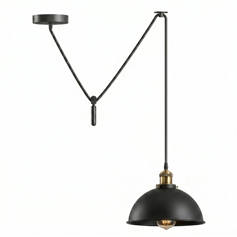 Pendelleuchte Höhenverstellbar – Vintage Trichter Deckenlampe Küche | Ø 21cm | E27 ~3968
