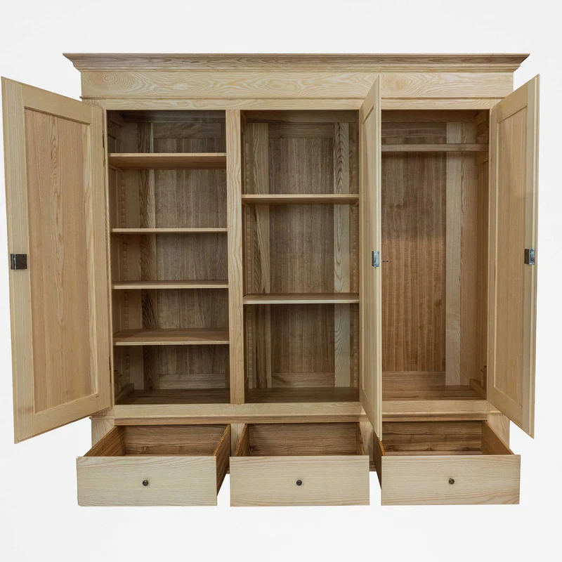 Massivholz Kleiderschrank JUREK 3-Türig