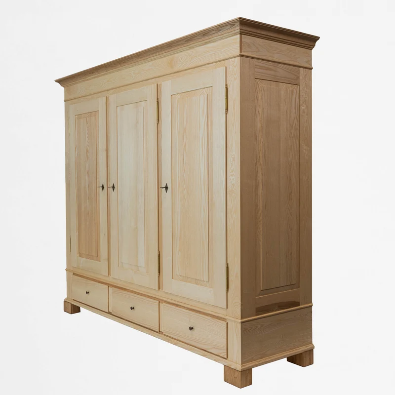 Massivholz Kleiderschrank JUREK 3-Türig