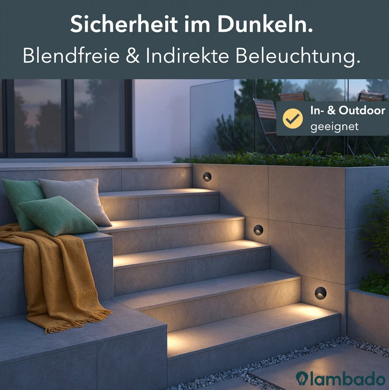 LED-Wandeinbauleuchte Wall für Innen & Außen IP65 - Schwarz Eckig