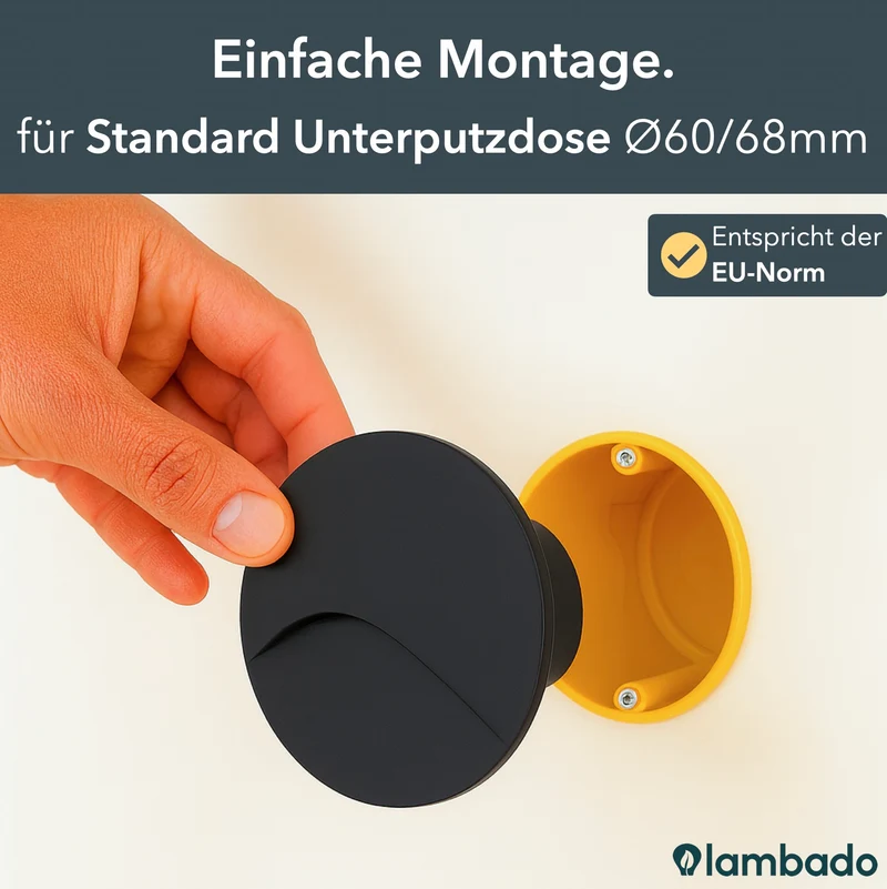 LED-Wandeinbauleuchte Wall für Innen & Außen IP65 - Schwarz Eckig