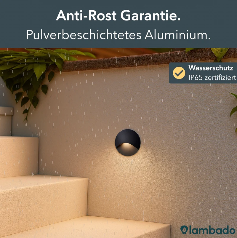 LED-Wandeinbauleuchte Wall für Innen & Außen IP65 - Schwarz Rund