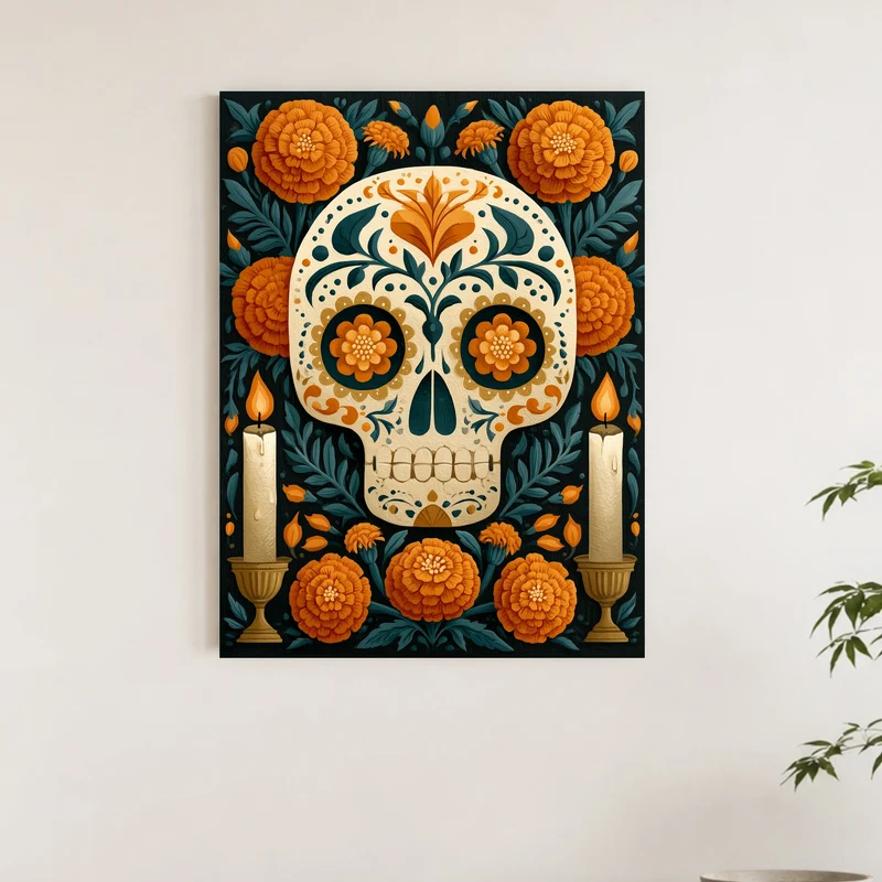 Día de los Muertos Totenschädel Poster