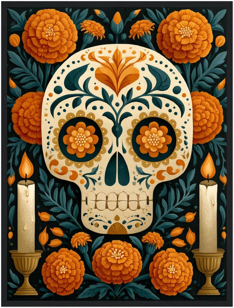 Día de los Muertos Totenschädel Poster