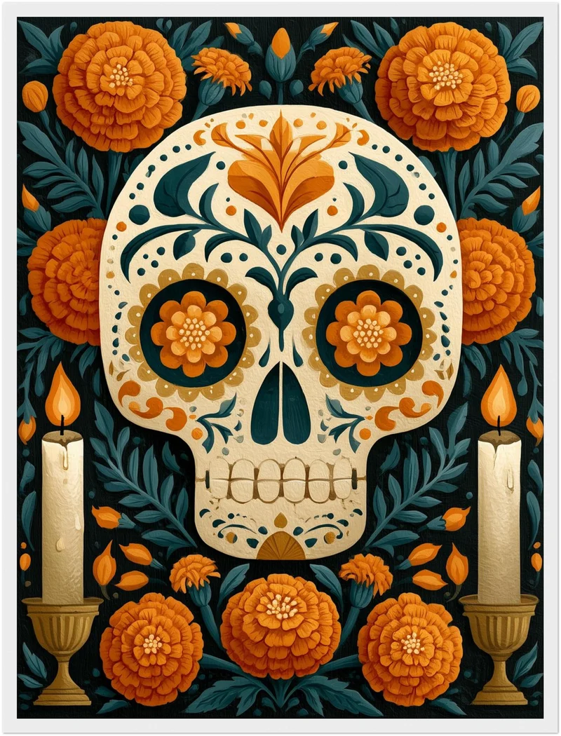 Día de los Muertos Totenschädel Poster