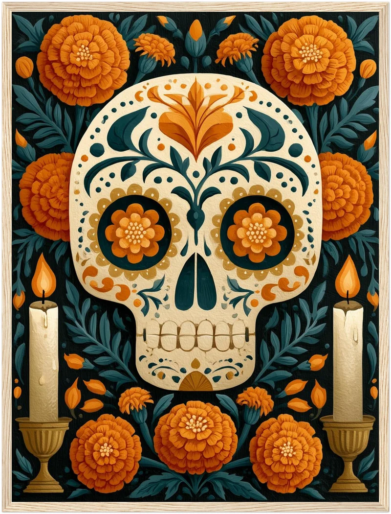 Día de los Muertos Totenschädel Poster