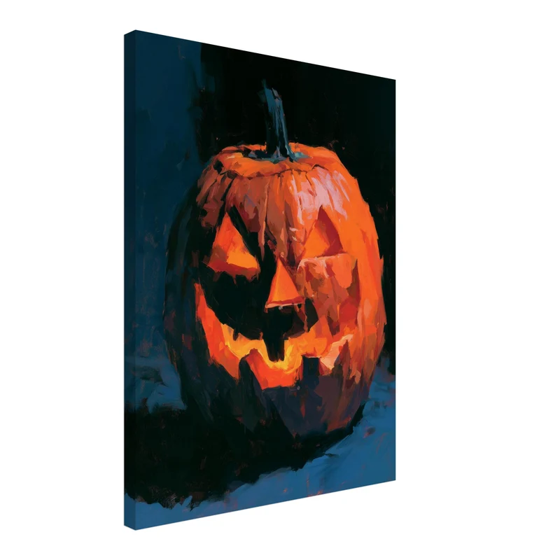 Glühende Kürbislaterne Halloween Leinwand