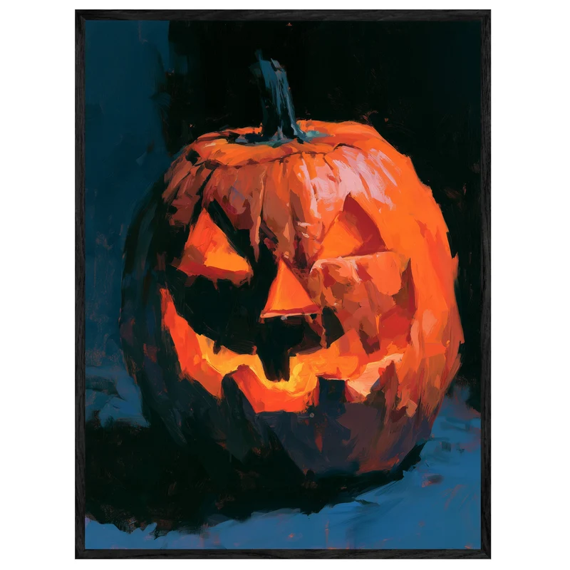 Glühende Kürbislaterne Halloween Leinwand