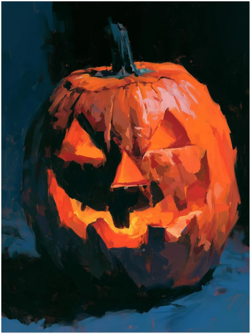 Glühende Kürbislaterne Halloween Poster