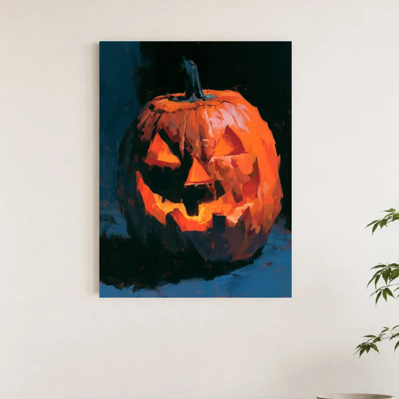 Glühende Kürbislaterne Halloween Poster