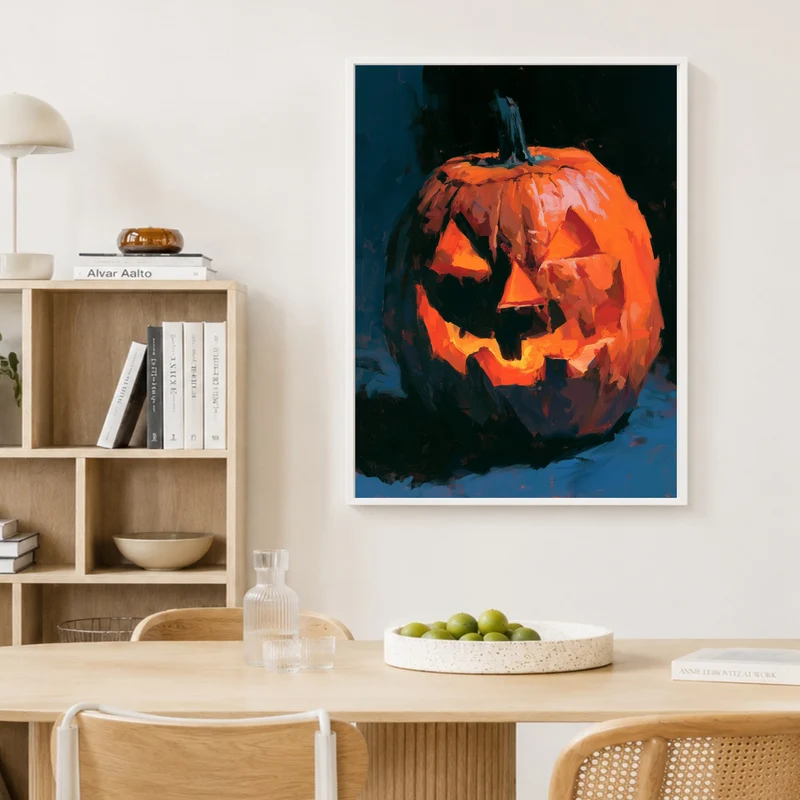 Glühende Kürbislaterne Halloween Poster