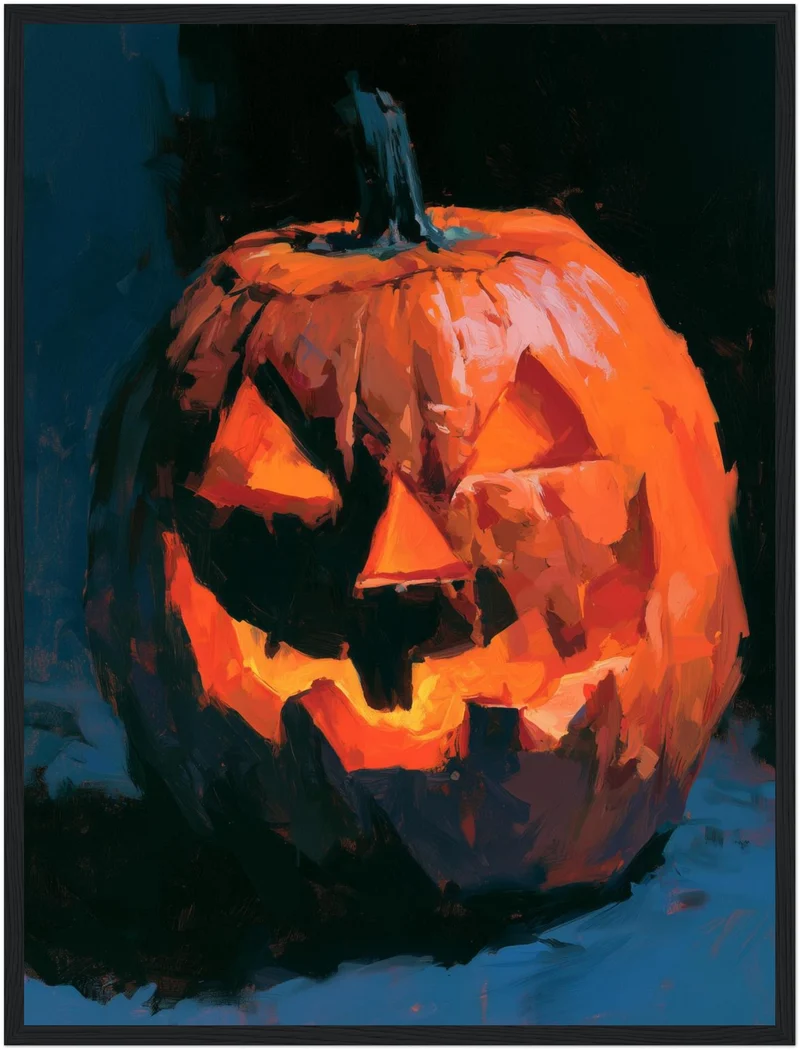 Glühende Kürbislaterne Halloween Poster