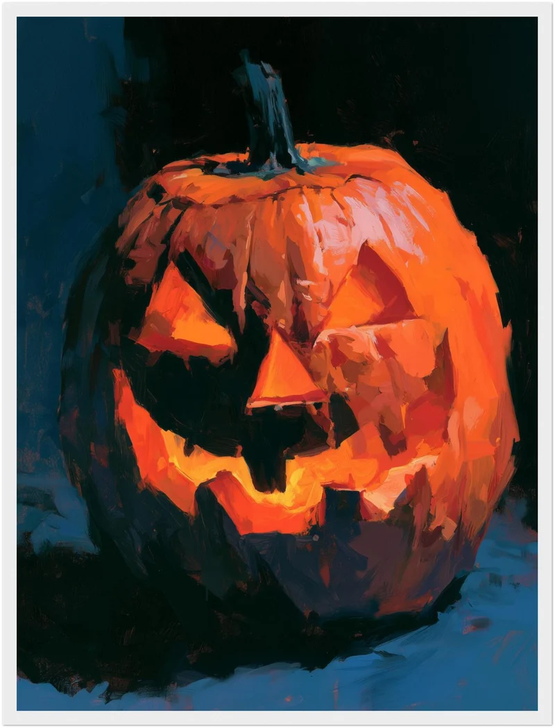 Glühende Kürbislaterne Halloween Poster