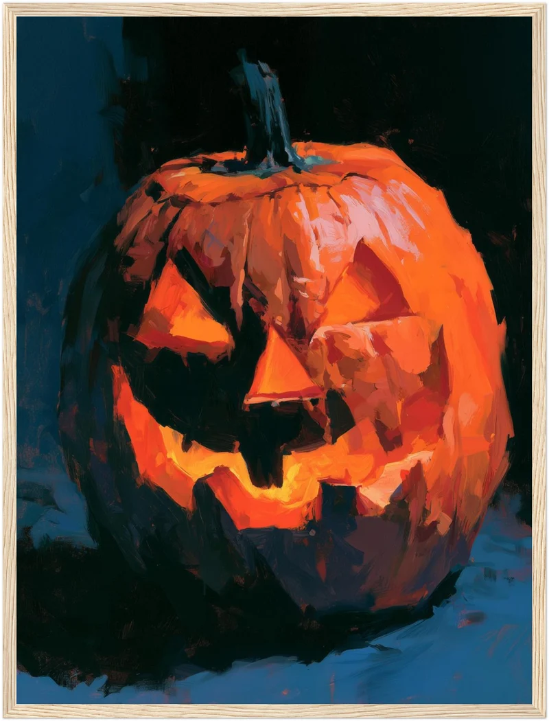 Glühende Kürbislaterne Halloween Poster