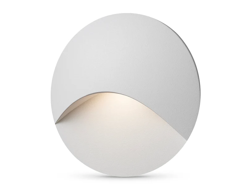 LED-Wandeinbauleuchte Wall für Innen & Außen IP65 - Weiß Rund