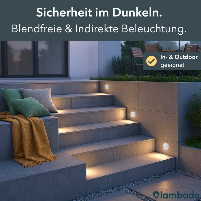 LED-Wandeinbauleuchte Wall für Innen & Außen IP65 - Weiß Rund