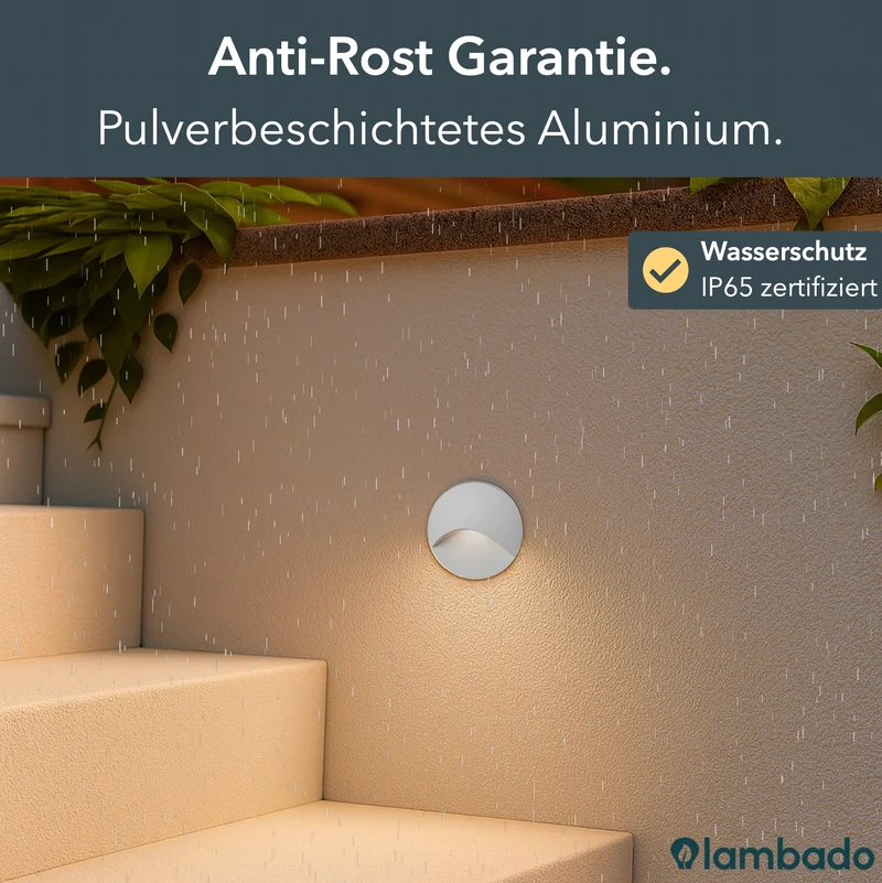 LED-Wandeinbauleuchte Wall für Innen & Außen IP65 - Weiß Rund