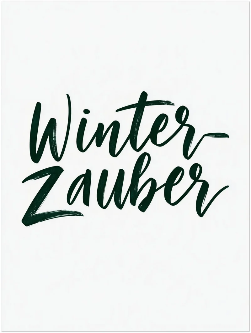 Winterzauber Schriftzug dunkelgrün Leinwand