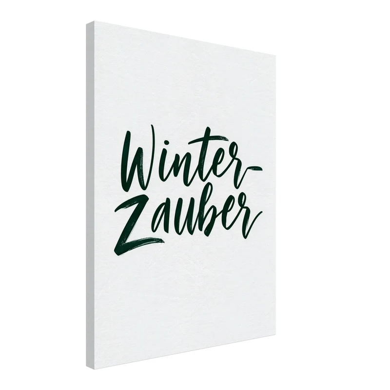 Winterzauber Schriftzug dunkelgrün Leinwand