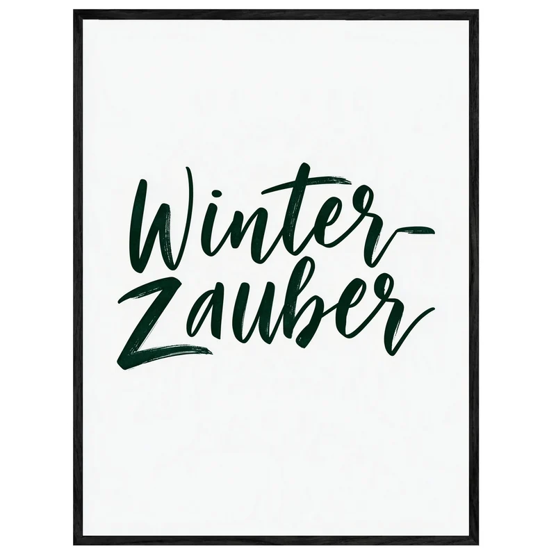 Winterzauber Schriftzug dunkelgrün Leinwand