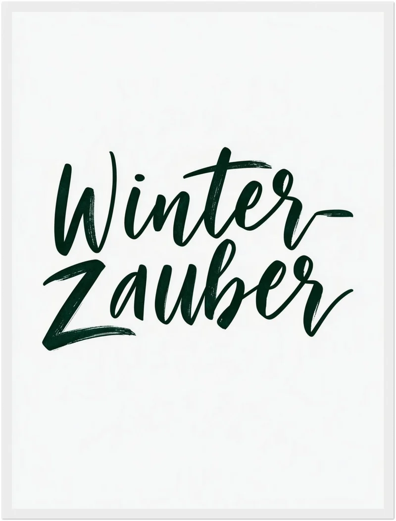 Winterzauber Schriftzug dunkelgrün Poster