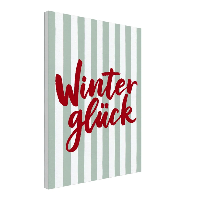 Winterglück im Streifenlook Leinwand