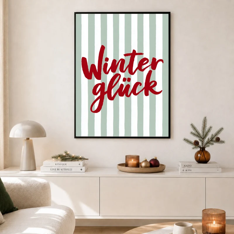 Winterglück im Streifenlook Poster