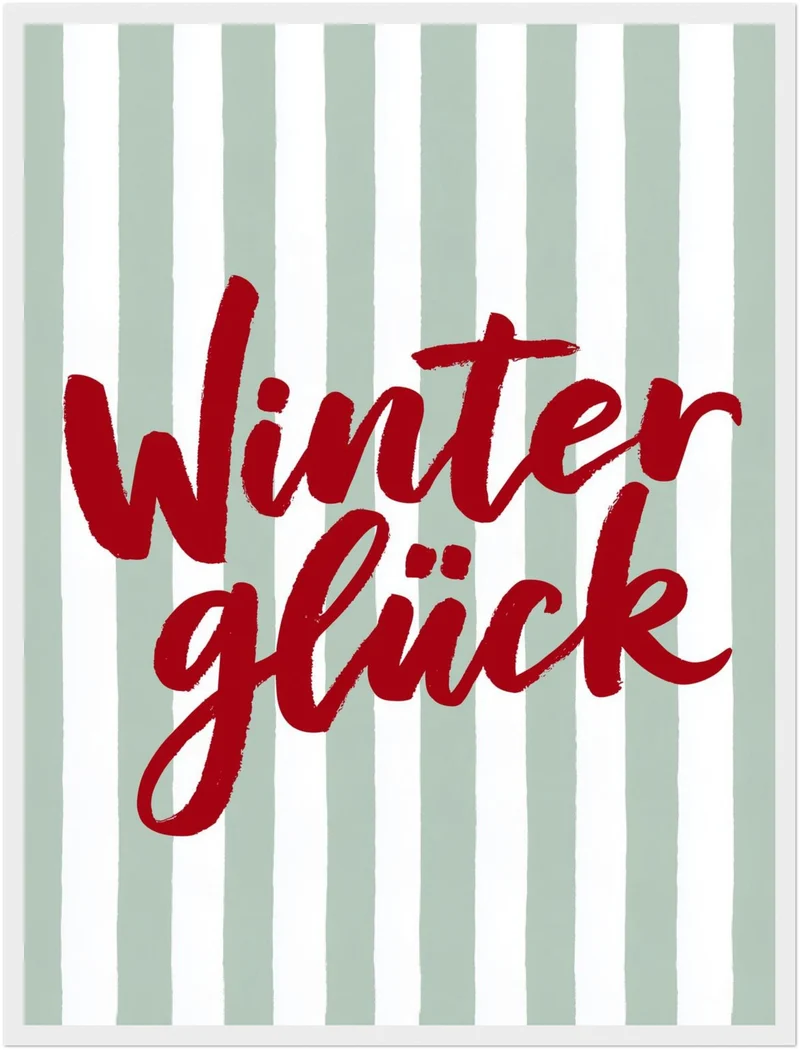 Winterglück im Streifenlook Poster