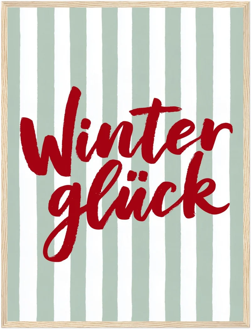 Winterglück im Streifenlook Poster