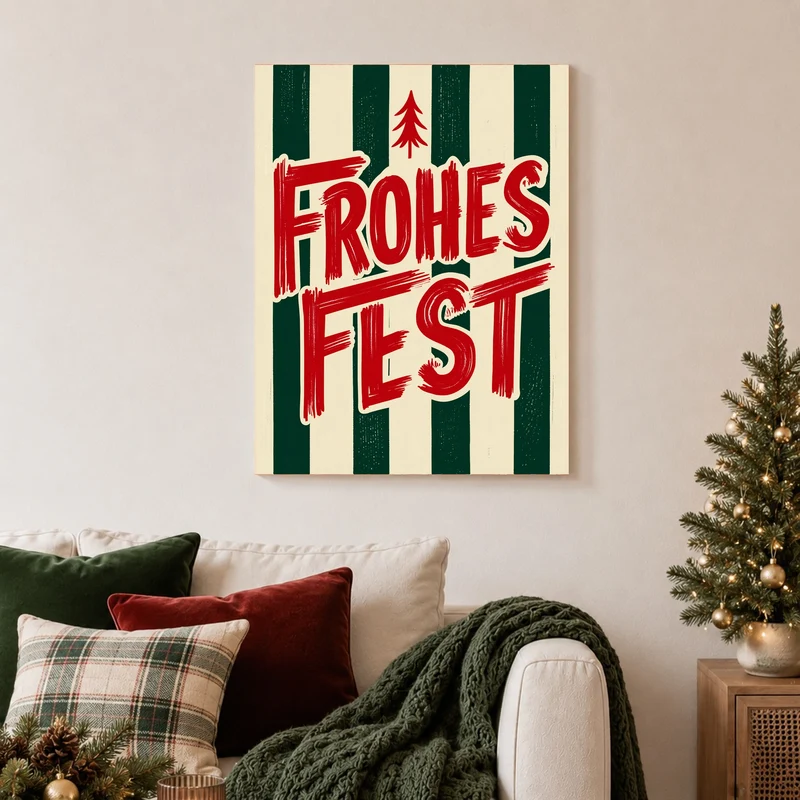 Frohes Fest Weihnachtsgruss Leinwand