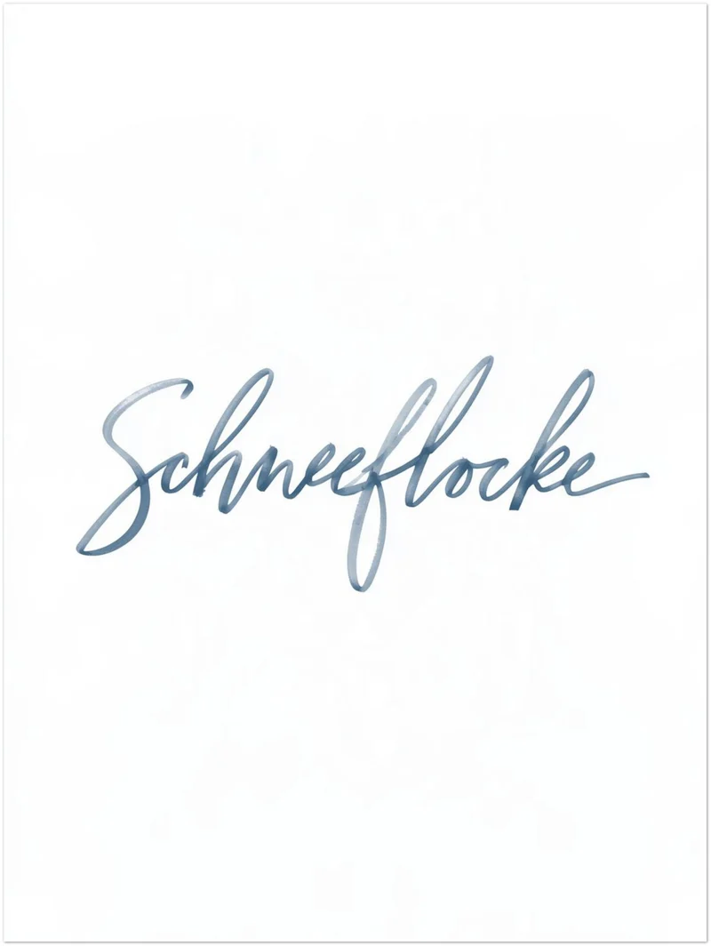 Schneeflocke Kalligrafie Leinwand