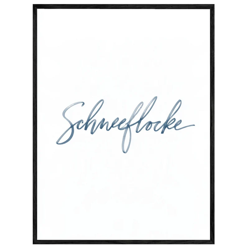 Schneeflocke Kalligrafie Leinwand