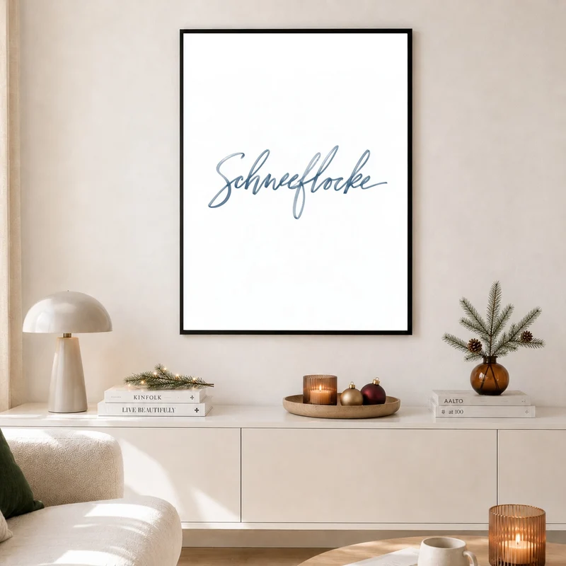 Schneeflocke Kalligrafie Poster