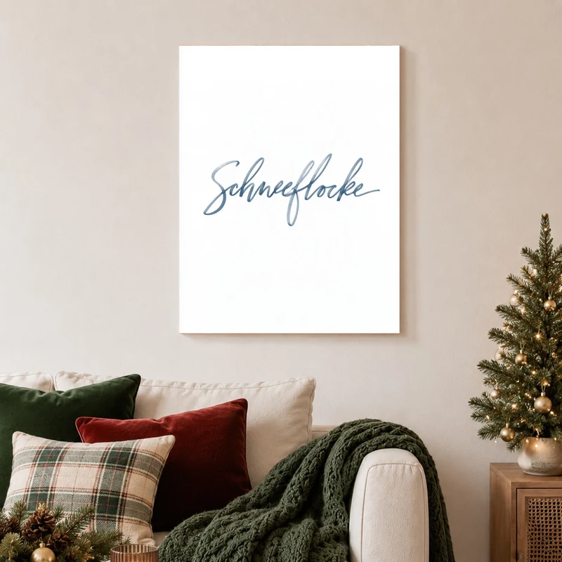 Schneeflocke Kalligrafie Poster