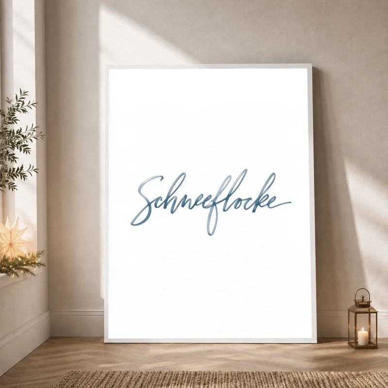 Schneeflocke Kalligrafie Poster