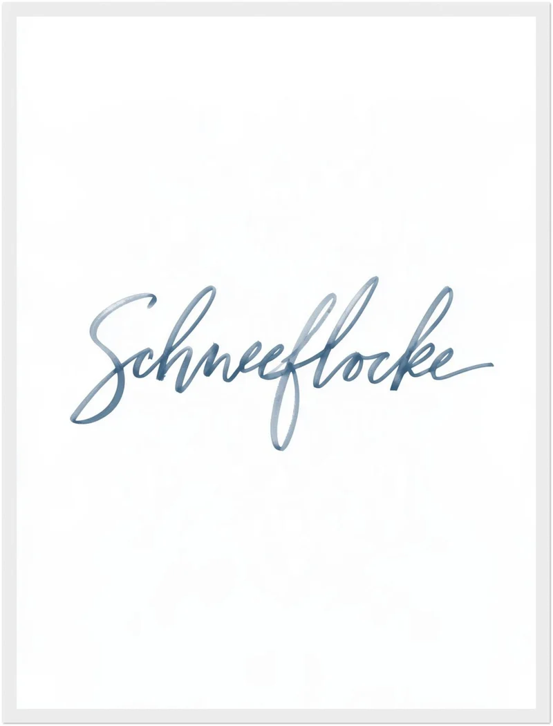Schneeflocke Kalligrafie Poster
