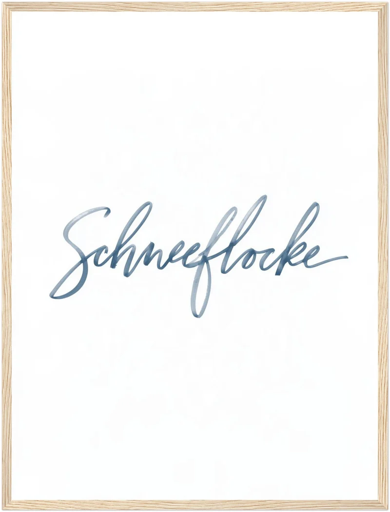 Schneeflocke Kalligrafie Poster