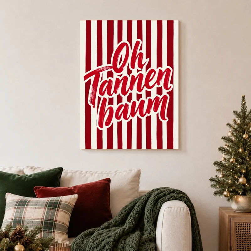 Oh Tannenbaum Weihnachtsschrift Leinwand