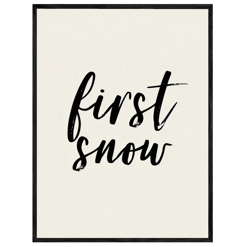 Erster Schnee Schriftzug Leinwand