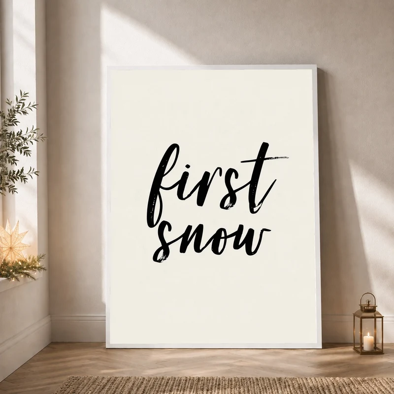 Erster Schnee Schriftzug Poster