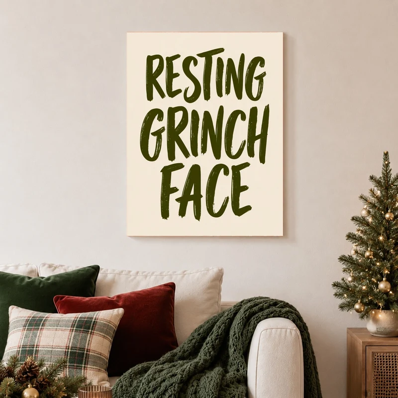 Resting Grinch Face Spruch Leinwand