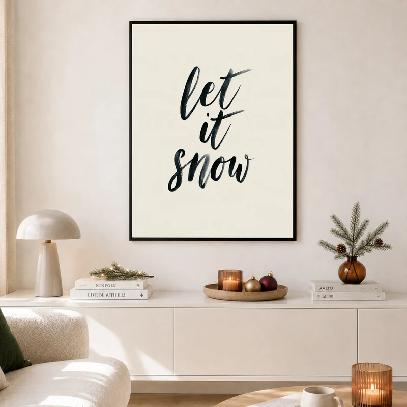 Let It Snow Kalligrafie Poster