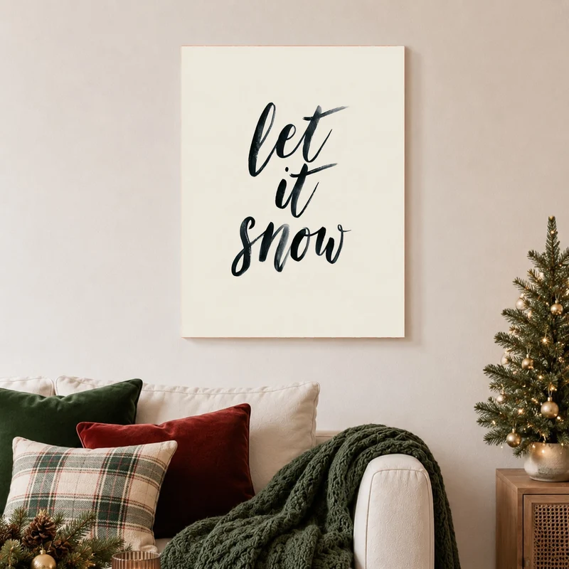 Let It Snow Kalligrafie Poster