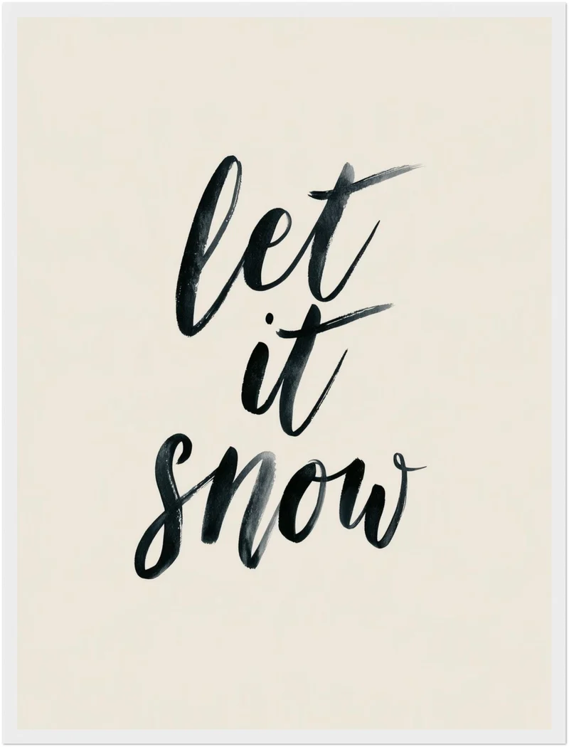 Let It Snow Kalligrafie Poster