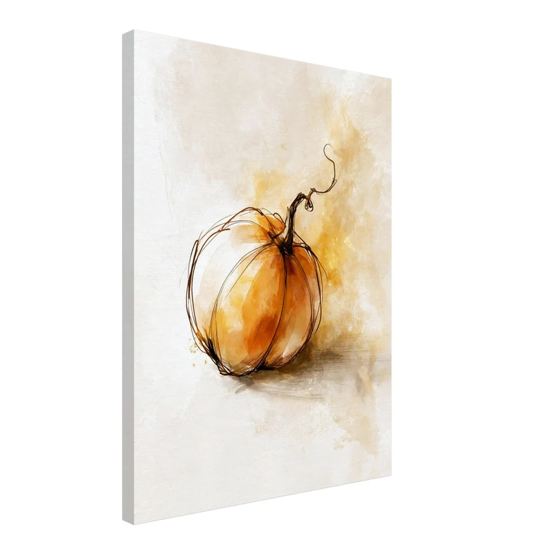 Einzelner Kürbis Herbst Leinwand
