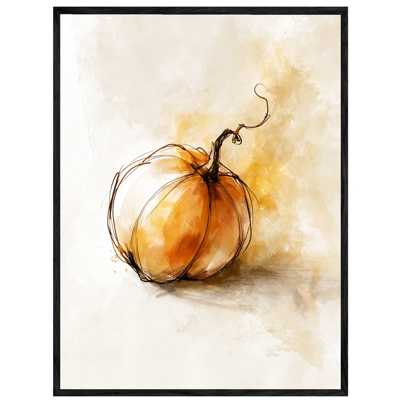 Einzelner Kürbis Herbst Leinwand